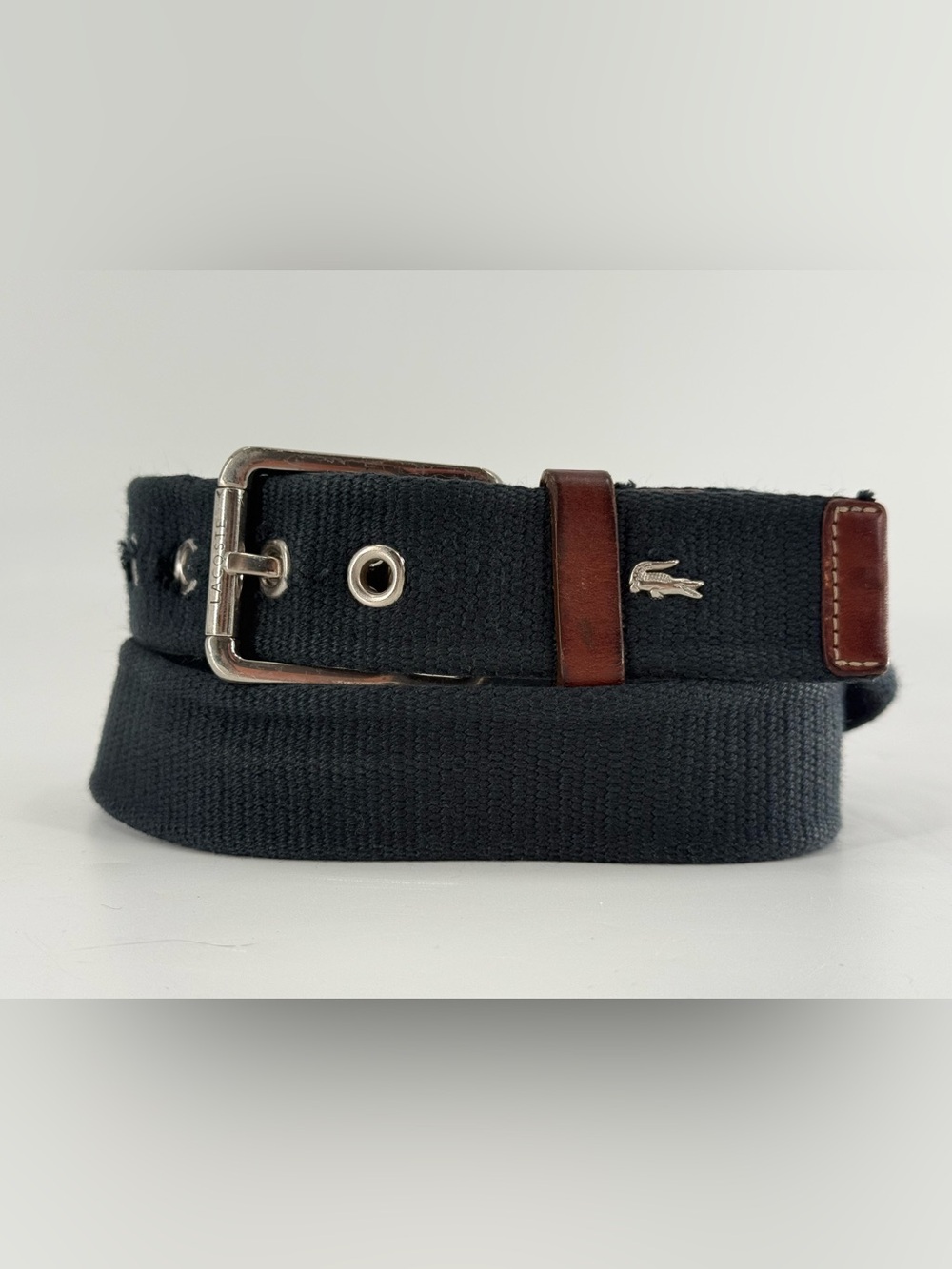 Lacoste‎ Vintage Canvas & Leather Belt 30